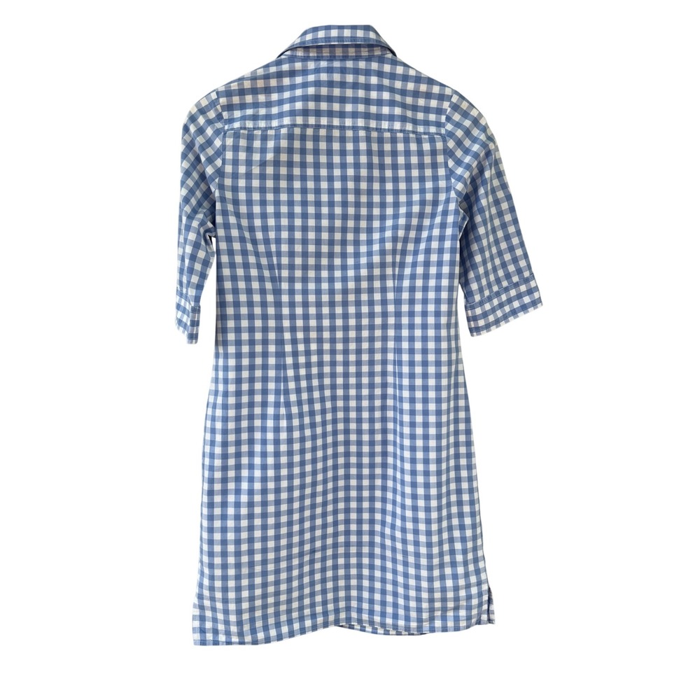 Vineyard Vines Women Size 0 Shift Dress Blue White Gingham Cotton Popover Preppy - Picture 2 of 14